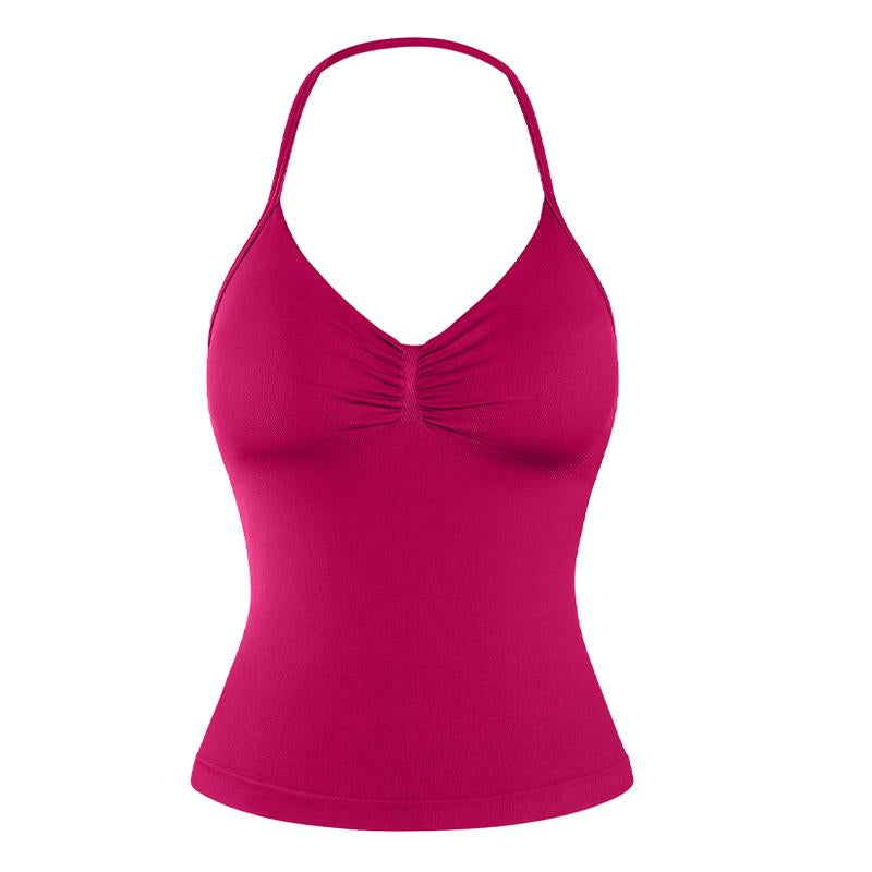 DENFY Impact Longline Strappy Top Fitness Gymwear Women Impact Longline Halter Tops Sportswear Workout Longline Tank Top Compression Gym