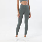 Nylon Tights Yoga Women'S Pants Leggings Gym Fitness No T Line High Waist Hidden Pocket Solid Color Sports Pants 42 Color