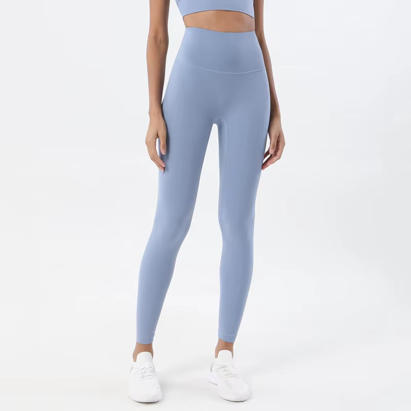 Nylon Tights Yoga Women'S Pants Leggings Gym Fitness No T Line High Waist Hidden Pocket Solid Color Sports Pants 42 Color