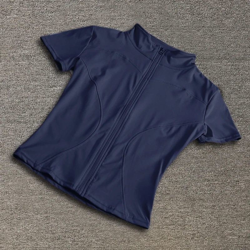 Women’s Slim Fit Zip Front Yoga Shirt | Quick Dry Fitness & Running Activewear