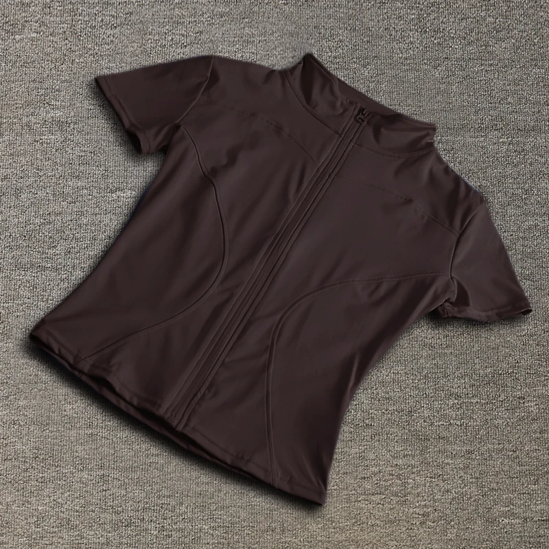 Women’s Slim Fit Zip Front Yoga Shirt | Quick Dry Fitness & Running Activewear