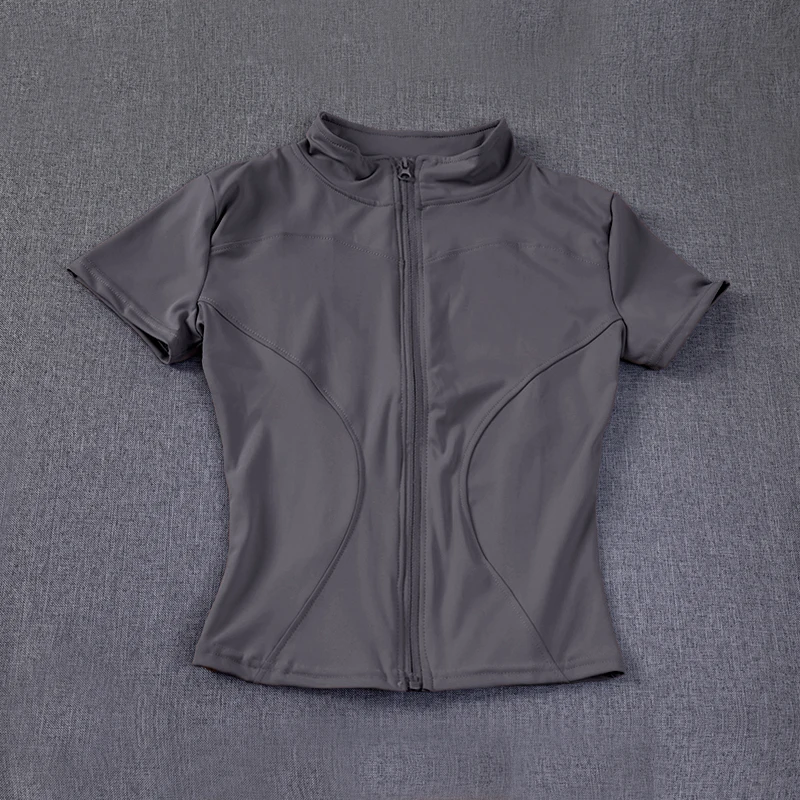 Women’s Slim Fit Zip Front Yoga Shirt | Quick Dry Fitness & Running Activewear