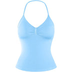 DENFY Impact Longline Strappy Top Fitness Gymwear Women Impact Longline Halter Tops Sportswear Workout Longline Tank Top Compression Gym