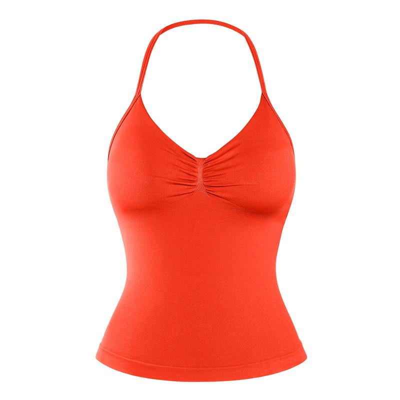DENFY Impact Longline Strappy Top Fitness Gymwear Women Impact Longline Halter Tops Sportswear Workout Longline Tank Top Compression Gym