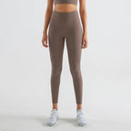 Nylon Tights Yoga Women'S Pants Leggings Gym Fitness No T Line High Waist Hidden Pocket Solid Color Sports Pants 42 Color