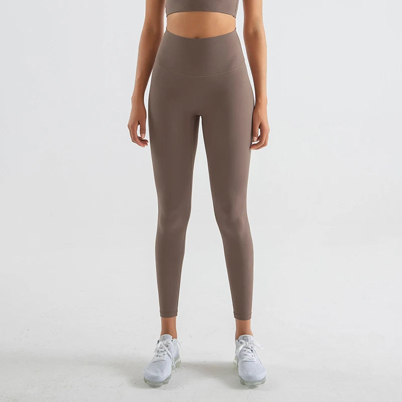 Nylon Tights Yoga Women'S Pants Leggings Gym Fitness No T Line High Waist Hidden Pocket Solid Color Sports Pants 42 Color