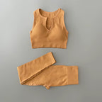 Seamless Yoga Set Ribbed Workout Outfits for Women 2/4 Piece Sport Bra High Waist Shorts Yoga Leggings Sets Fitness Gym Clothing
