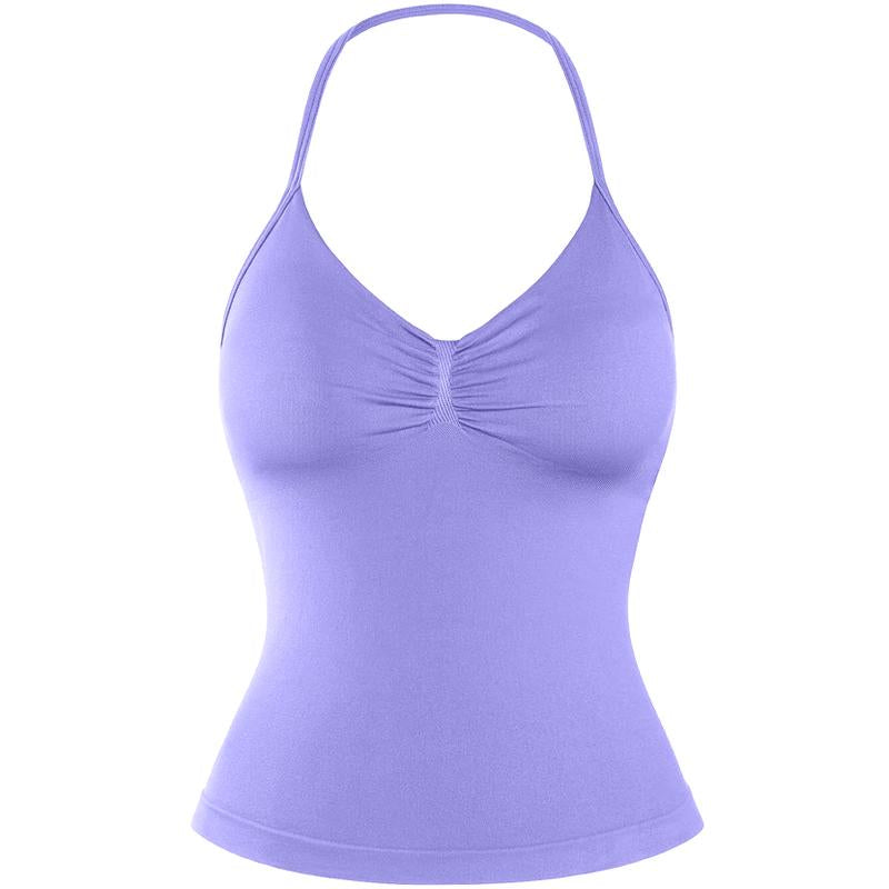 DENFY Impact Longline Strappy Top Fitness Gymwear Women Impact Longline Halter Tops Sportswear Workout Longline Tank Top Compression Gym