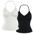 DENFY Impact Longline Strappy Top Fitness Gymwear Women Impact Longline Halter Tops Sportswear Workout Longline Tank Top Compression Gym