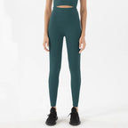 Nylon Tights Yoga Women'S Pants Leggings Gym Fitness No T Line High Waist Hidden Pocket Solid Color Sports Pants 42 Color