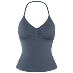 DENFY Impact Longline Strappy Top Fitness Gymwear Women Impact Longline Halter Tops Sportswear Workout Longline Tank Top Compression Gym