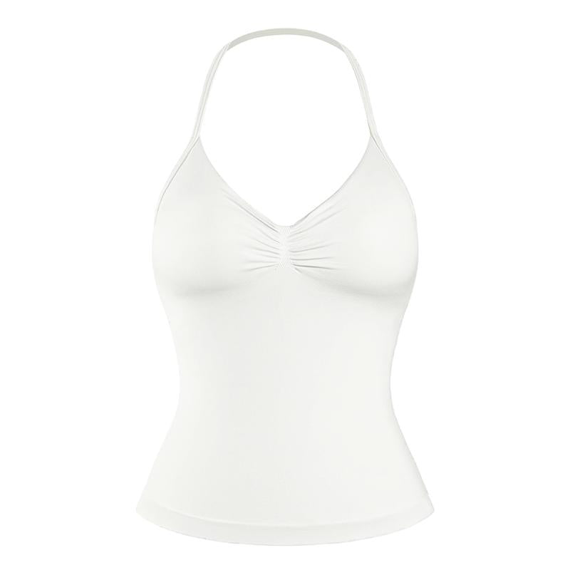 DENFY Impact Longline Strappy Top Fitness Gymwear Women Impact Longline Halter Tops Sportswear Workout Longline Tank Top Compression Gym