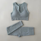 Seamless Yoga Set Ribbed Workout Outfits for Women 2/4 Piece Sport Bra High Waist Shorts Yoga Leggings Sets Fitness Gym Clothing
