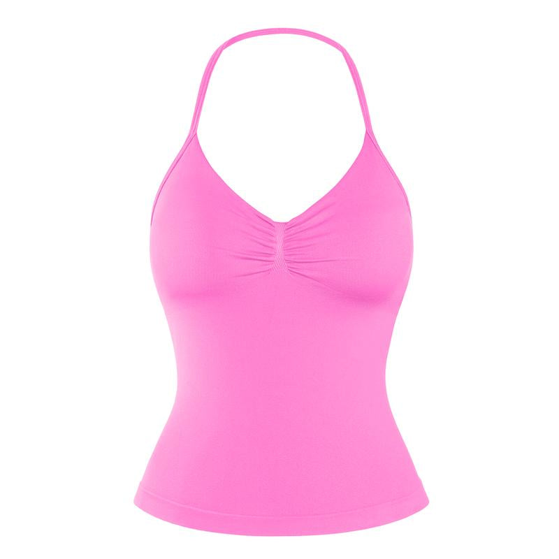 DENFY Impact Longline Strappy Top Fitness Gymwear Women Impact Longline Halter Tops Sportswear Workout Longline Tank Top Compression Gym