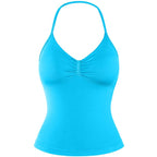 DENFY Impact Longline Strappy Top Fitness Gymwear Women Impact Longline Halter Tops Sportswear Workout Longline Tank Top Compression Gym