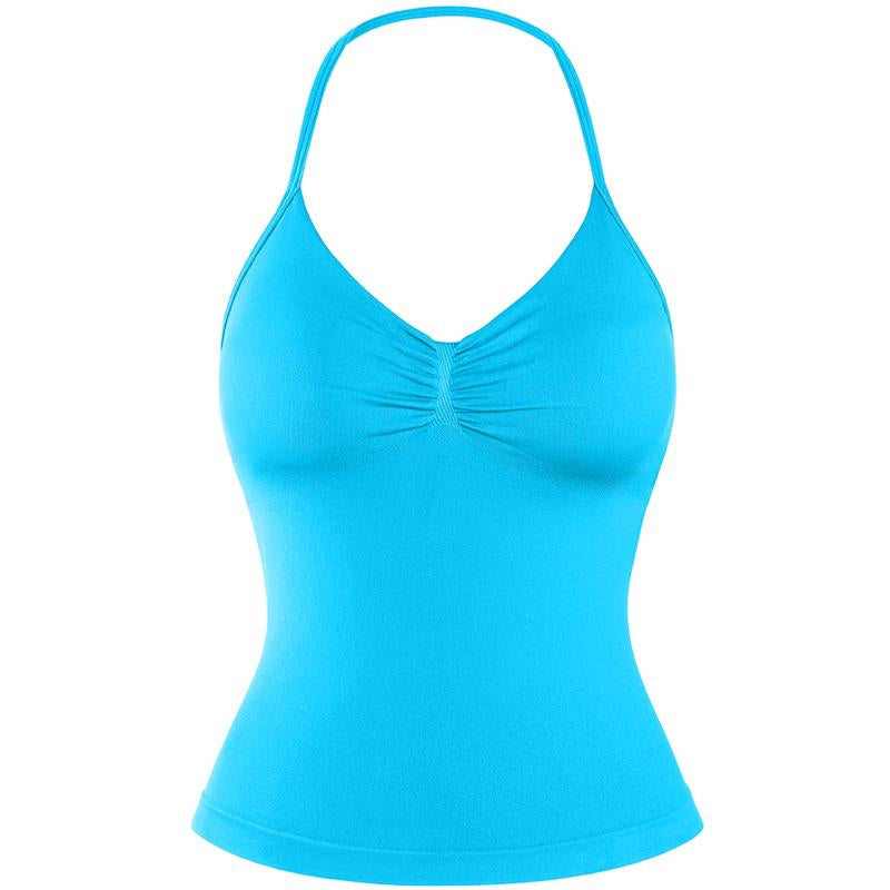 DENFY Impact Longline Strappy Top Fitness Gymwear Women Impact Longline Halter Tops Sportswear Workout Longline Tank Top Compression Gym