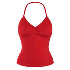 DENFY Impact Longline Strappy Top Fitness Gymwear Women Impact Longline Halter Tops Sportswear Workout Longline Tank Top Compression Gym