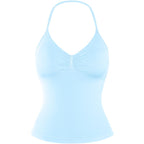 DENFY Impact Longline Strappy Top Fitness Gymwear Women Impact Longline Halter Tops Sportswear Workout Longline Tank Top Compression Gym