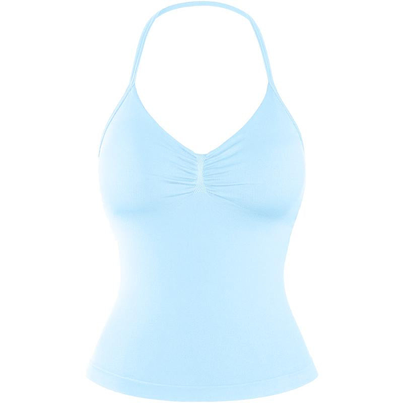 DENFY Impact Longline Strappy Top Fitness Gymwear Women Impact Longline Halter Tops Sportswear Workout Longline Tank Top Compression Gym