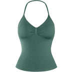 DENFY Impact Longline Strappy Top Fitness Gymwear Women Impact Longline Halter Tops Sportswear Workout Longline Tank Top Compression Gym