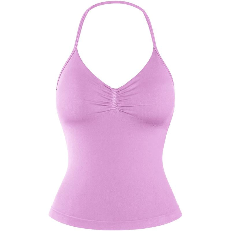 DENFY Impact Longline Strappy Top Fitness Gymwear Women Impact Longline Halter Tops Sportswear Workout Longline Tank Top Compression Gym