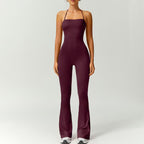 Timeoff Women'S Halter Neck Bodycon Flared Leg Jumpsuit – Stylish & Comfortable for Fitness & Fashion,Stylish & Comfortable Athleisure Outfit, Butt Lifting, High Waist Workout Gym Clothing Stretchable Activewear,Jumpsuit Women