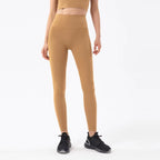 Nylon Tights Yoga Women'S Pants Leggings Gym Fitness No T Line High Waist Hidden Pocket Solid Color Sports Pants 42 Color
