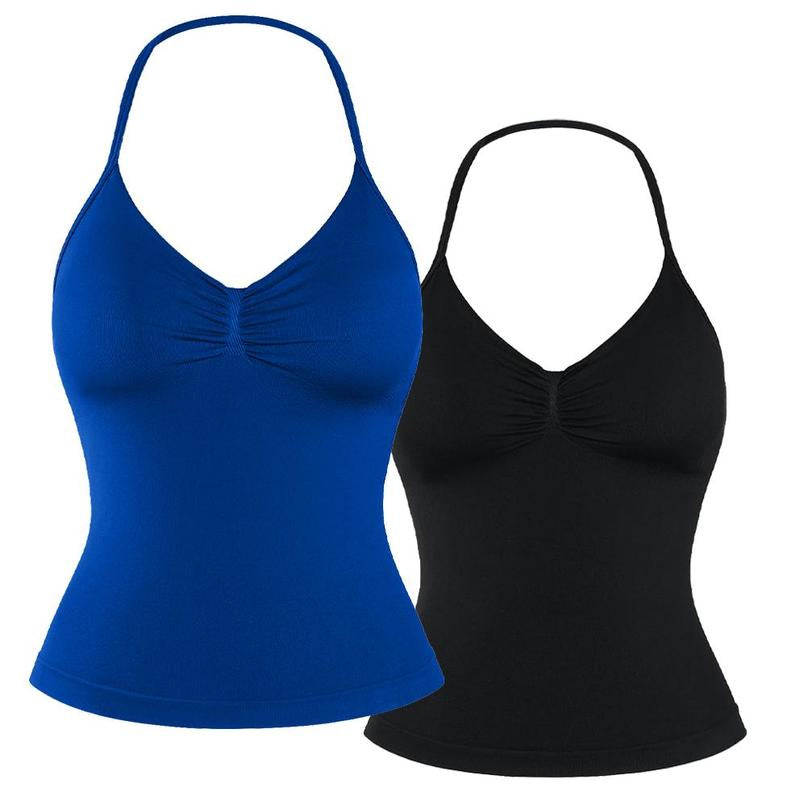 DENFY Impact Longline Strappy Top Fitness Gymwear Women Impact Longline Halter Tops Sportswear Workout Longline Tank Top Compression Gym
