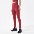 Nylon Tights Yoga Women'S Pants Leggings Gym Fitness No T Line High Waist Hidden Pocket Solid Color Sports Pants 42 Color