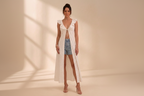 The Aria Ruffle Open Front Maxi Dress – White Eyelet