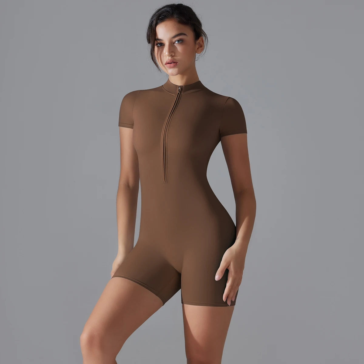 SculptFit Zip-Up Active Romper