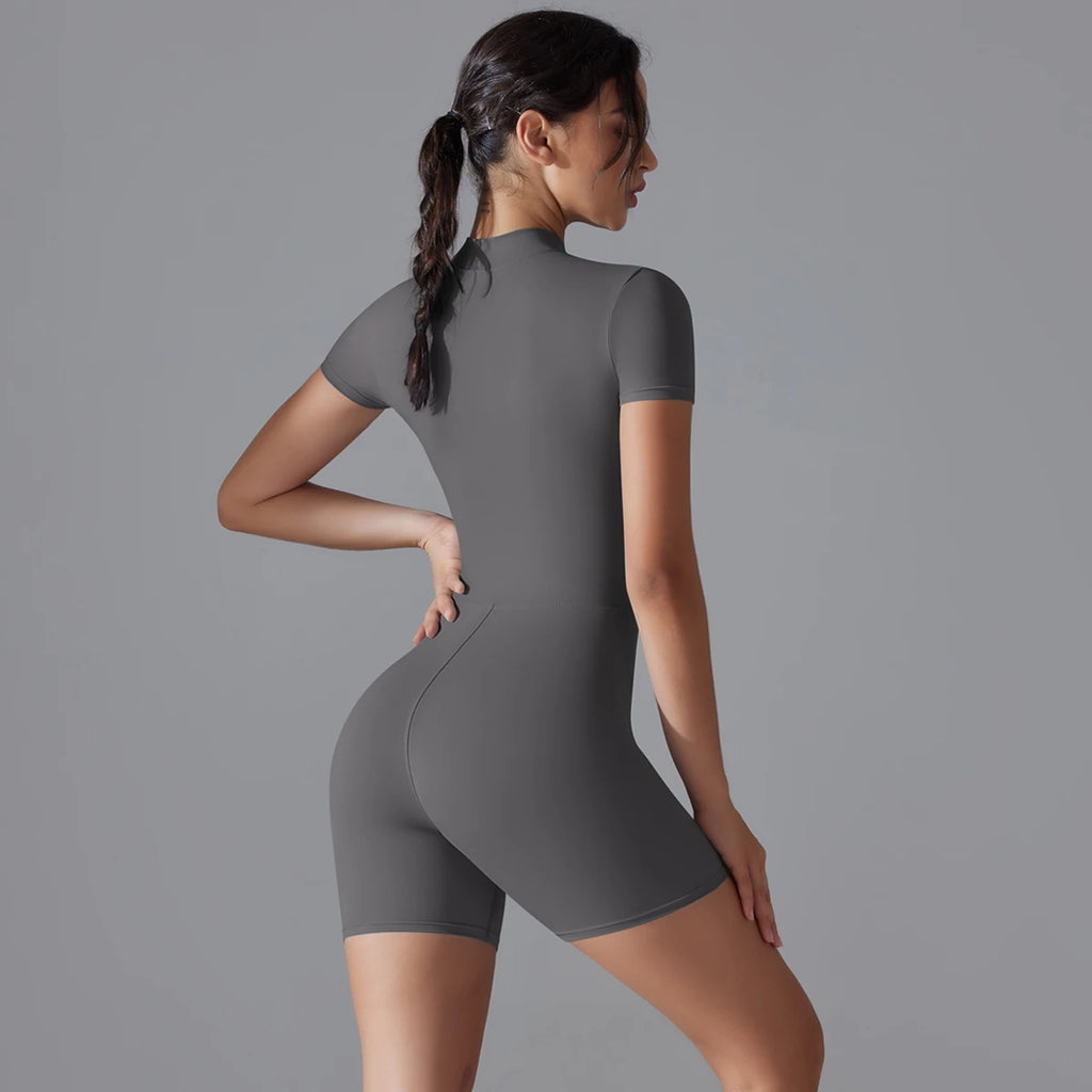 SculptFit Zip-Up Active Romper