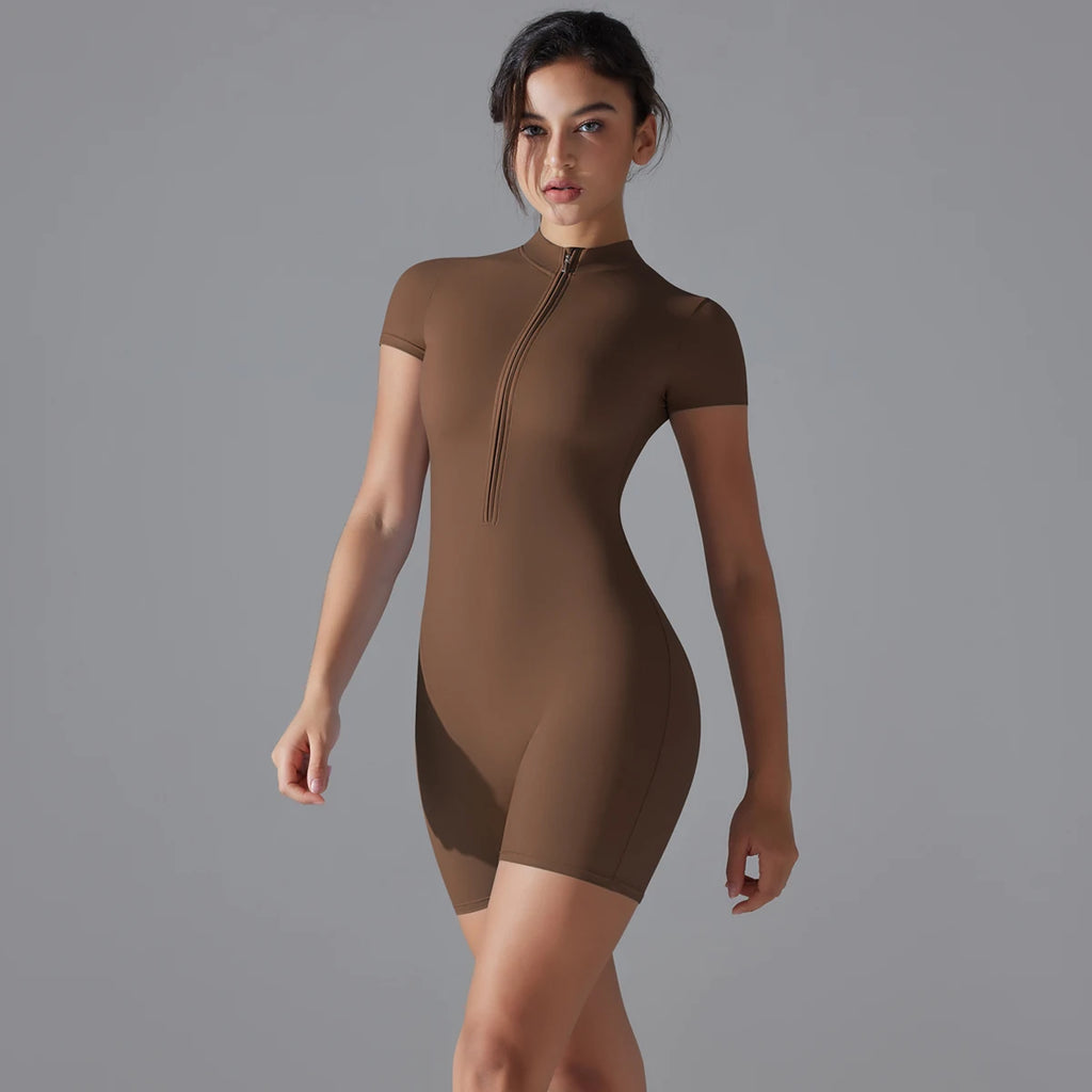 SculptFit Zip-Up Active Romper