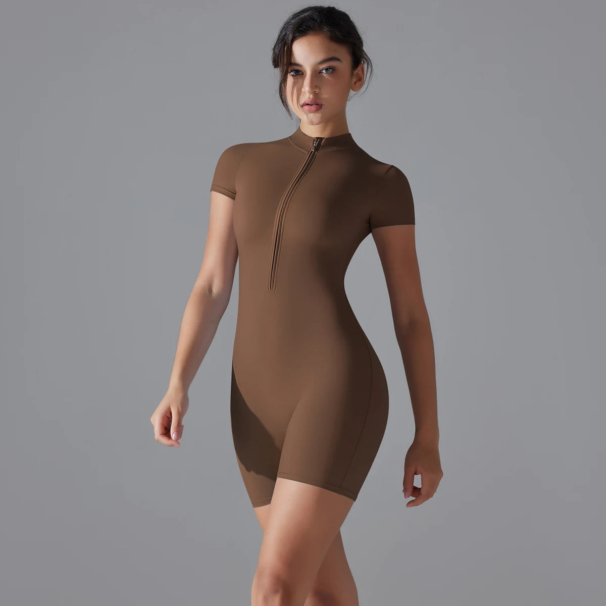 SculptFit Zip-Up Active Romper
