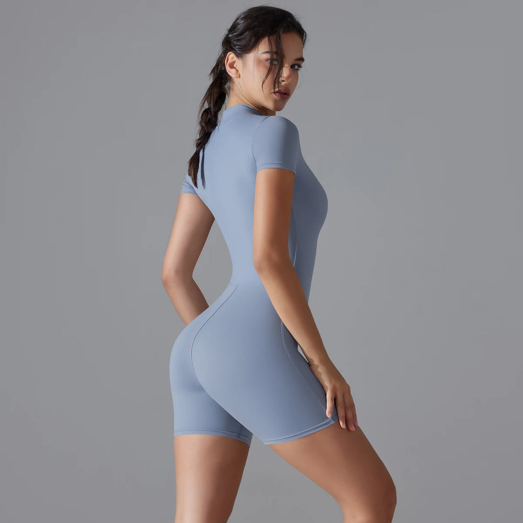 SculptFit Zip-Up Active Romper