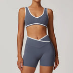 Contour Luxe Active Set | Women’s Sculpting Sports Bra & High-Waist Shorts