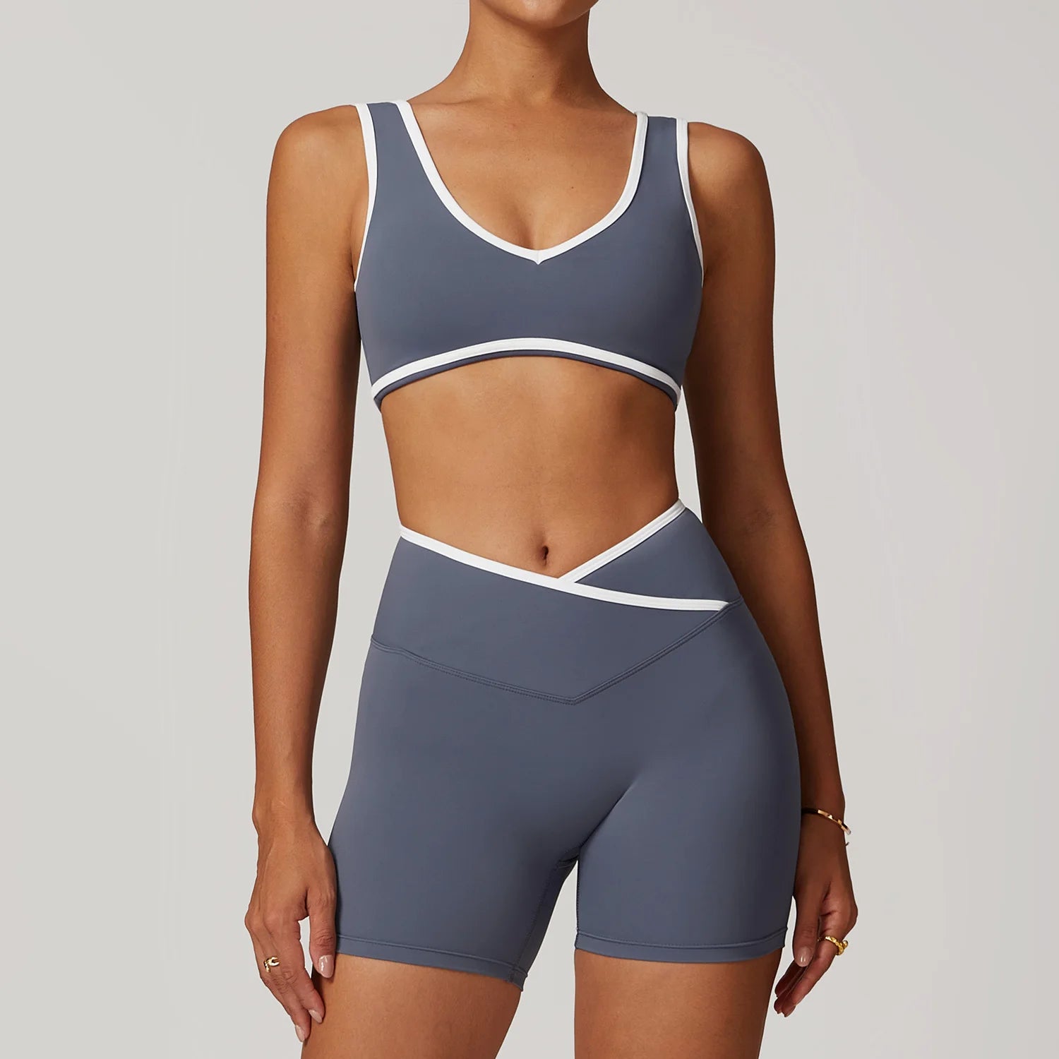 Contour Luxe Active Set | Women’s Sculpting Sports Bra & High-Waist Shorts
