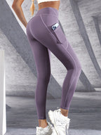 High Waisted Yoga Leggings with Side Pockets for Women