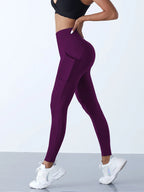 High Waisted Yoga Leggings with Side Pockets for Women