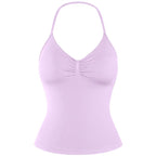 DENFY Impact Longline Strappy Top Fitness Gymwear Women Impact Longline Halter Tops Sportswear Workout Longline Tank Top Compression Gym