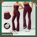 Timeoff Women'S Halter Neck Bodycon Flared Leg Jumpsuit – Stylish & Comfortable for Fitness & Fashion,Stylish & Comfortable Athleisure Outfit, Butt Lifting, High Waist Workout Gym Clothing Stretchable Activewear,Jumpsuit Women