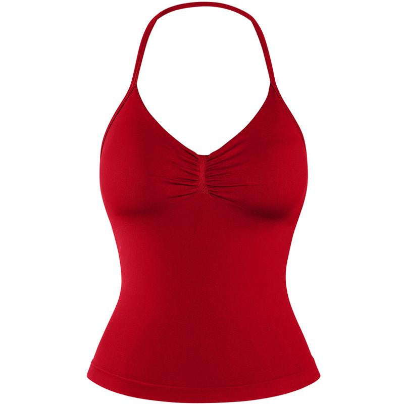 DENFY Impact Longline Strappy Top Fitness Gymwear Women Impact Longline Halter Tops Sportswear Workout Longline Tank Top Compression Gym