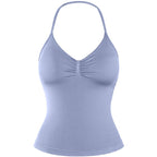 DENFY Impact Longline Strappy Top Fitness Gymwear Women Impact Longline Halter Tops Sportswear Workout Longline Tank Top Compression Gym