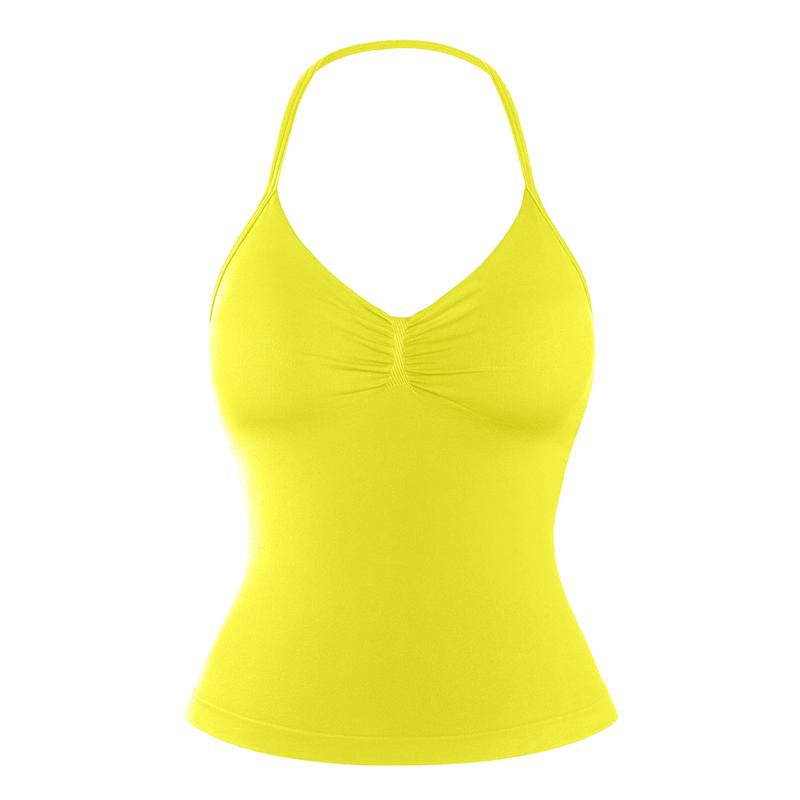 DENFY Impact Longline Strappy Top Fitness Gymwear Women Impact Longline Halter Tops Sportswear Workout Longline Tank Top Compression Gym