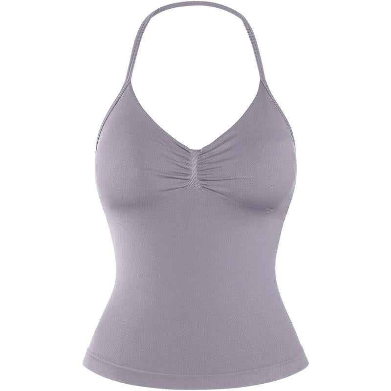 DENFY Impact Longline Strappy Top Fitness Gymwear Women Impact Longline Halter Tops Sportswear Workout Longline Tank Top Compression Gym