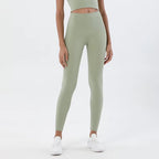 Nylon Tights Yoga Women'S Pants Leggings Gym Fitness No T Line High Waist Hidden Pocket Solid Color Sports Pants 42 Color