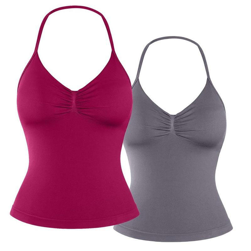 DENFY Impact Longline Strappy Top Fitness Gymwear Women Impact Longline Halter Tops Sportswear Workout Longline Tank Top Compression Gym