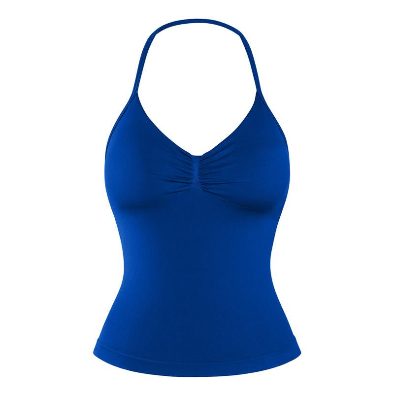 DENFY Impact Longline Strappy Top Fitness Gymwear Women Impact Longline Halter Tops Sportswear Workout Longline Tank Top Compression Gym