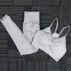 Seamless Yoga Sports Set Women Gym Fitness Two Piece Set Women Yoga High Waist Sport Push Hip Leggings Workout Clothes for Women