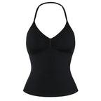 DENFY Impact Longline Strappy Top Fitness Gymwear Women Impact Longline Halter Tops Sportswear Workout Longline Tank Top Compression Gym